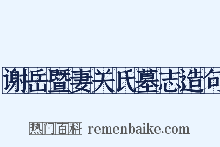 谢岳暨妻关氏墓志造句是什么意思的图片